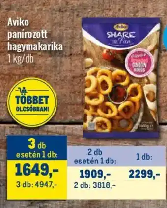 Metro Aviko panírozott hagymakarika ajánlat