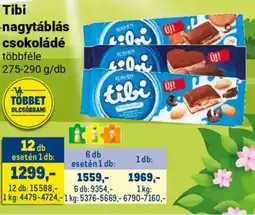 Metro Tibi -nagytáblás csokoládé ajánlat