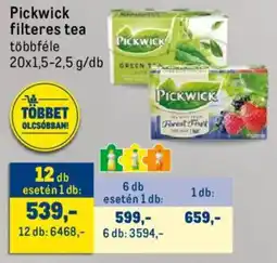 Metro Pickwick filteres tea ajánlat