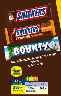 Metro Mars, Snickers, Bounty, Twix szelet ajánlat