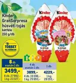 Metro Kinder GranSorpresa húsvéti tojás ajánlat