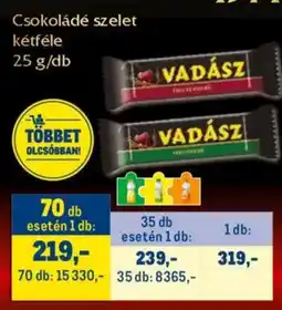 Metro Csokoládé szelet kétféle ajánlat