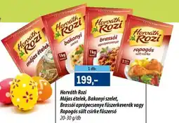 Metro Horvath Rozi Májas ételek, Bakonyi szelet, Brassói aprópecsenye fűszerkeverék vagy Ropogós sült csirke fűszersó ajánlat