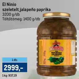 Metro El Ninio szeletelt jalapeño paprika ajánlat