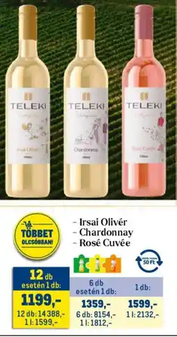 Metro Teleki Irsai Olivér, Chardonnay, Rosé Cuvée ajánlat