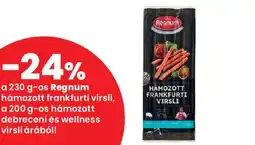Spar Regnum hámozott frankfurti virsli, hámozott debreceni és wellness virsli ajánlat