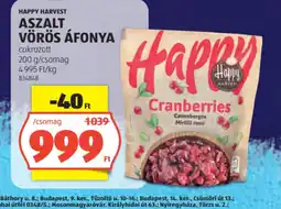 ALDI HAPPY HARVEST ASZALT VÖRÖS ÁFONYA ajánlat