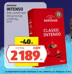 ALDI BARISSIMO INTENSO őrölt kávé ajánlat