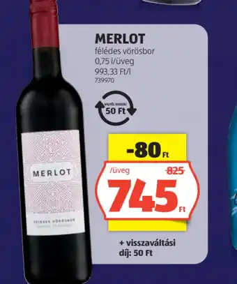 ALDI MERLOT félédes vörösbor ajánlat
