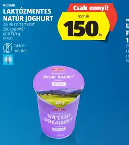 ALDI MILSANI LAKTZMENTES NATÚR JOGHURT ajánlat