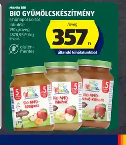 ALDI MAMIA BIO GYÜMÖLCSKÉSZÍTMÉNY ajánlat