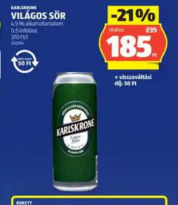 ALDI KARLSKRONE VILÁGOS SÖR ajánlat