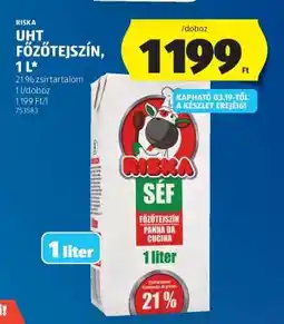 ALDI RISKA UHT Főzőtejszín, 1 L ajánlat