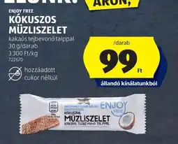 ALDI ENJOY FREE Kókuszos Müzliszelet ajánlat