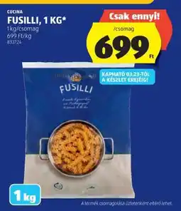 ALDI Cucina Fusilli, 1 kg ajánlat