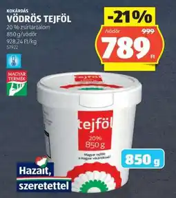 ALDI Vödrös Tejföl ajánlat