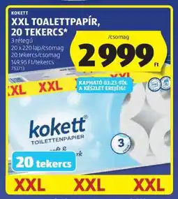 ALDI Kokett XXL Toalettpapír, 20 Tekercs ajánlat