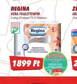 CBA REGINA VERA TOALETTPAP ÉS NAGYBEVÁSÁRLÁSTR ajánlat