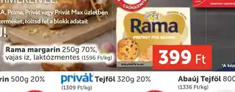 PRIVÁT Rama margarin ajánlat