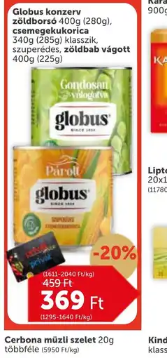 PRIVÁT Globus konzerv zöldségek ajánlat