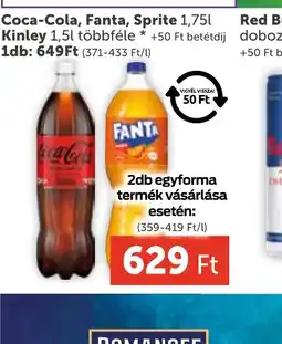 PRIVÁT Coca-Cola, Fanta, Sprite, Kinley üdítőital ajánlat