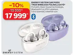 Auchan ENERGY SISTEM CHIPODS TRUE WIRELESS FÜLHALLGATÓ ajánlat