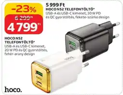 Auchan HOCO N52 TELEFONTÖLTŐ ajánlat