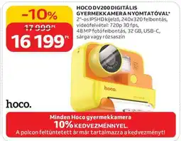 Auchan HOCO DV200 DIGITÁLIS GYERMEKKAMERA NYOMTATÓVAL ajánlat