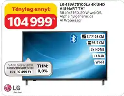 Auchan LG 43UA751COLA 4K UHD AI SMART TV ajánlat