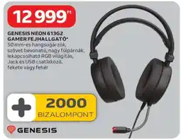 Auchan GENESIS NEON 613G2 GAMER FEJHALLGATÓ ajánlat