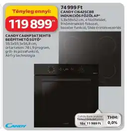 Auchan CANDY CI642SCBB INDUKCIÓS FŐZŐLAP ajánlat