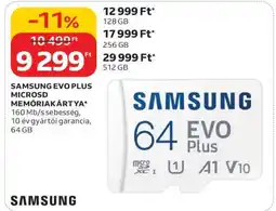 Auchan SAMSUNG EVO PLUS MICROSD MEMÓRIAKÁRTYA ajánlat