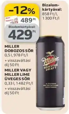 Auchan Miller Dobozos Sör ajánlat