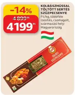 Auchan Kolbászhússal töltött sertés szűzpecsenye ajánlat