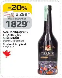 Auchan AUCHAN KEDVENC TIRAMISU ÍZŰ KRÉMLIKŐR ajánlat