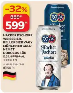 Auchan Hacker Pschorr Weissbier, Kellerbier vagy Münchner Gold Német Dobozos Sör ajánlat