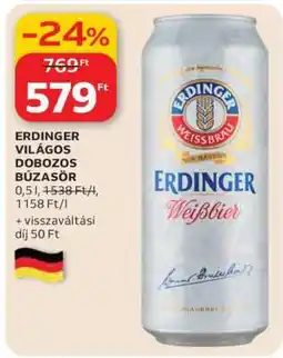 Auchan Erdinger Világos Dobozos Búzasör ajánlat