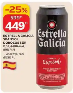 Auchan Estrella Galicia Spanyol Dobozos Sör ajánlat