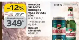 Auchan Borsodi Világos Dobozos vagy Üveges Sör ajánlat