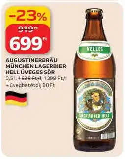 Auchan AUGUSTINERBRÄU MÜNCHEN LAGERBIER HELL ÜVEGES SÖR ajánlat
