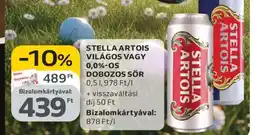 Auchan STELLA ARTOIS VILÁGOS VAGY 0,0%-OS DOBOZOS SÖR ajánlat