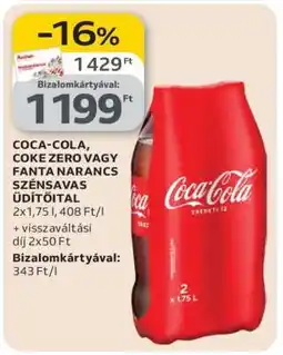 Auchan Coca-Cola, Coke Zero vagy Fanta Narancs Szénsavas Üdítőital ajánlat