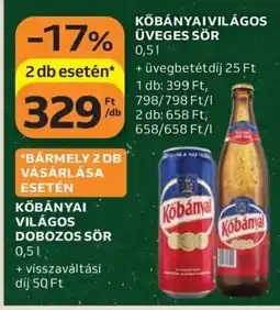 Auchan Kőbányai Világos Üveges Sör ajánlat