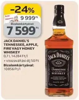Auchan Jack Daniel’s Tennessee, Apple, Fire vagy Honey Whiskey ajánlat