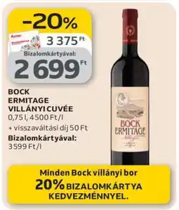 Auchan BOCK ERMITAGE VILLÁNYI CUVÉE ajánlat