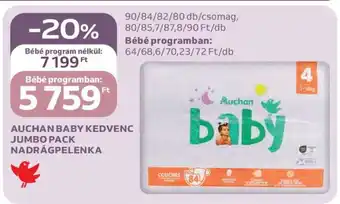Auchan Auchan Baby Kedvenc Jumbo Pack Nadrágpelenka ajánlat