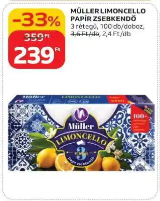 Auchan MÜLLER LIMONCELLO PAPÍR ZSEBKENDŐ ajánlat