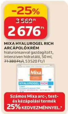 Auchan MIXA HYALUROGEL RICH ARCAPOLO KRÉM ajánlat