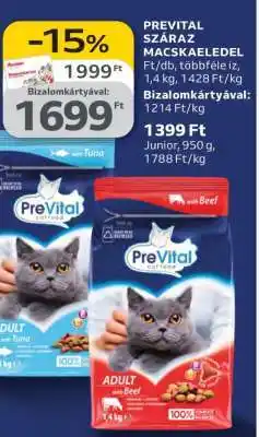 Auchan PREVITAL Száraz macskaeledel ajánlat