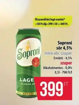 Coop Soproni sör 4,5% ajánlat